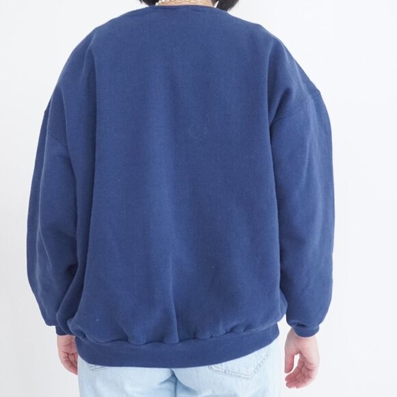 Endless Designs Navy Cotton America Print Patriotic Crewneck Sweater 2X - Picture 3 of 10